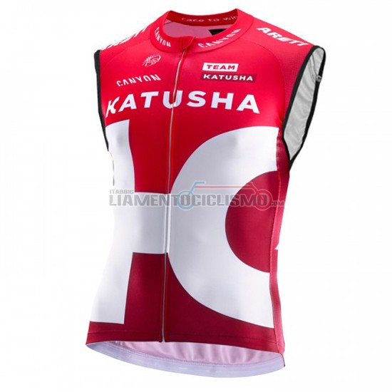 Gilet antivento Katusha 2016 bianco e rosso